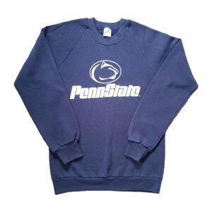 Vintage 80s Penn State Nittany Lions Medium USA Made Blue Crewneck Sweatshirt